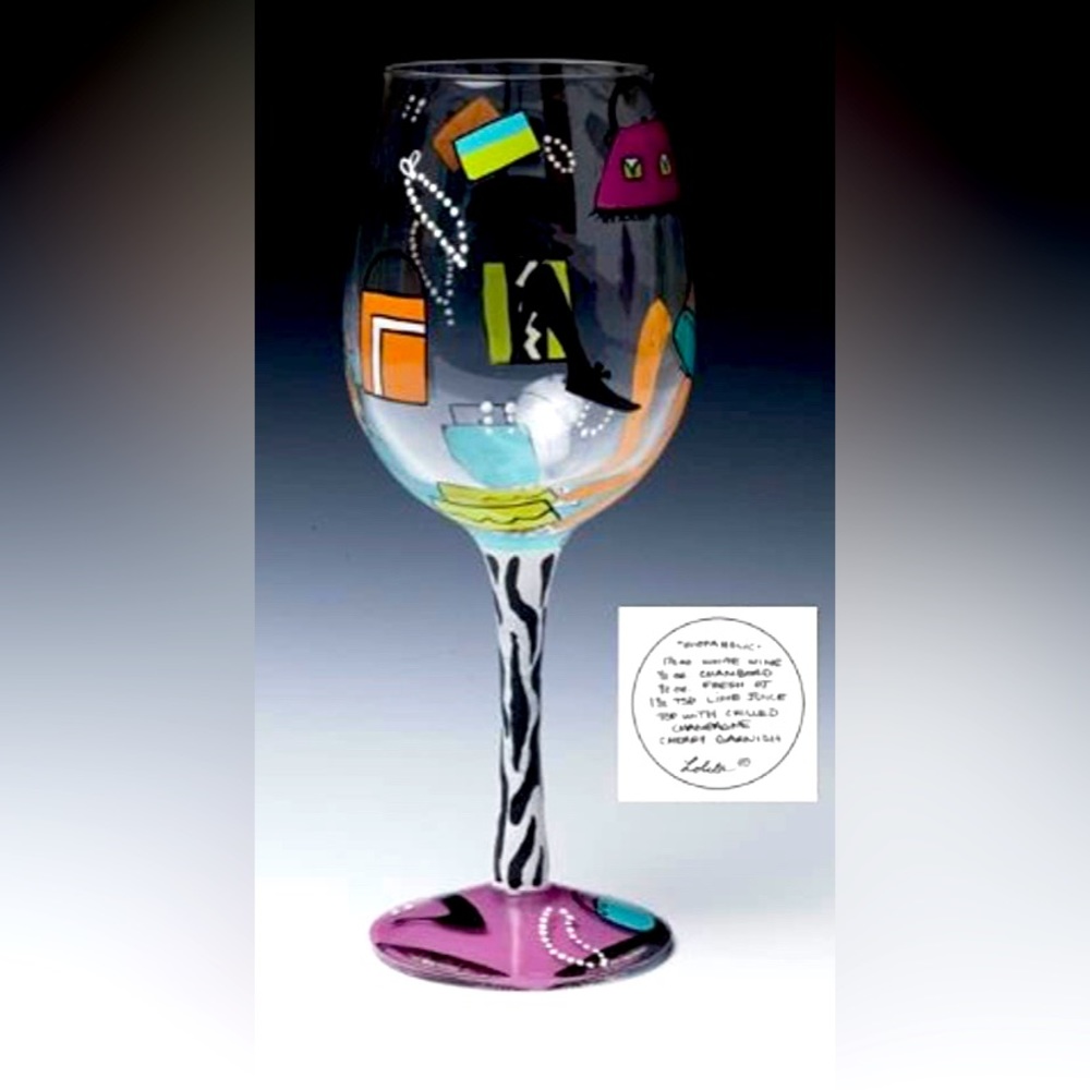 Shopaholic Wine Glass